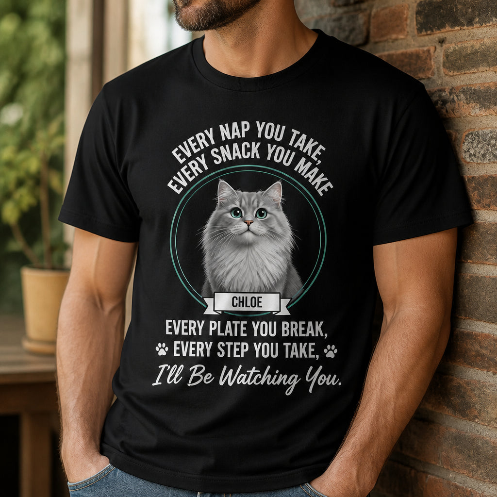 Cat Watching You Parody – Personalized Pet Portrait & Name T‑Shirt - Personalized T-shirt abd889e9-4de4-44a6-80db-f33c9b9d04c4.jpg