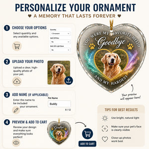 Pet Memorial Heart Photo Ornament – Favorite Hello Hardest Goodbye - Personalized Transparent Acrylic Ornament ac05a0bb-9dfd-4b6f-aae0-b293cb455ad0.jpg