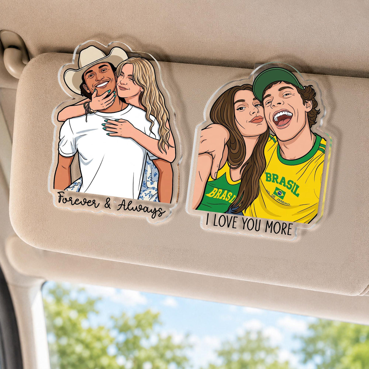 Personalized Portrait From Couples Photo Sun Visor Clip, Custom Photo Couples Car Visor Clip, Anniversary Gift For Him, Gift For Boyfriend ac17507c-5efc-4b44-ae87-4b3775edd5e3-9.jpg