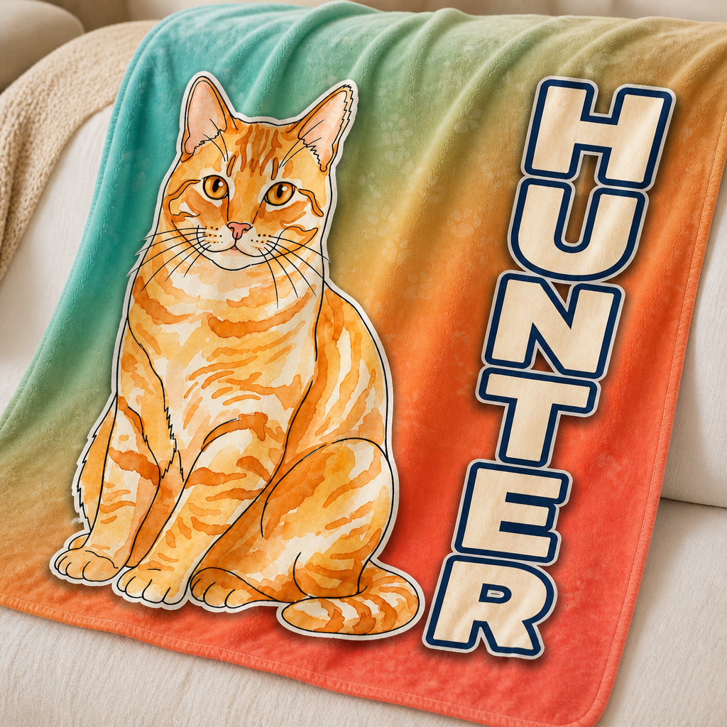 Custom Cat Portrait Name Blanket – Pop Outline Edition - Personalized Blanket ac2740c7-1b69-4598-9248-b7efe0c028c0.jpg