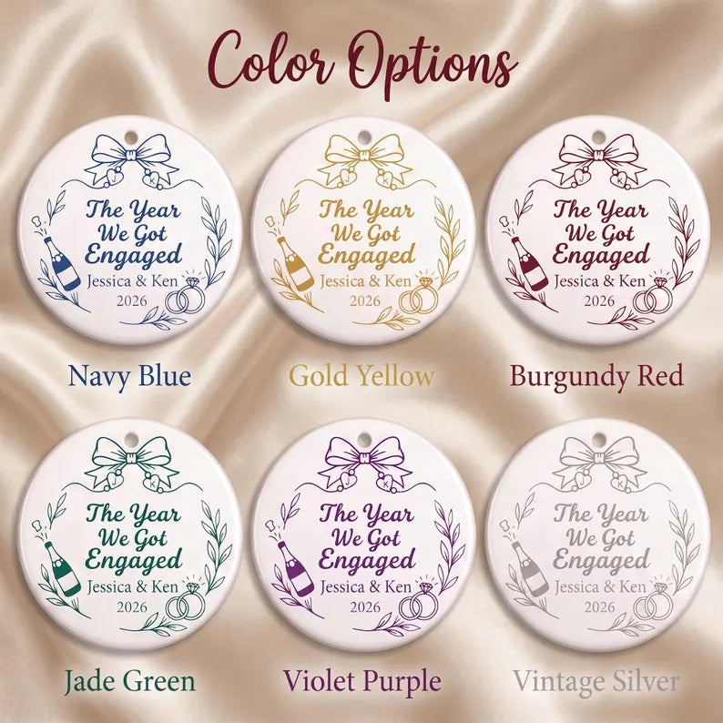 Personalized Engagement Ornament 2026, First Christmas Engaged Ceramic Keepsake, Custom Couple Ornament with Names and Year,Bride to Be Gift ac346052-7c88-464a-baa1-0135c5ac5d03-fdg-11-.webp