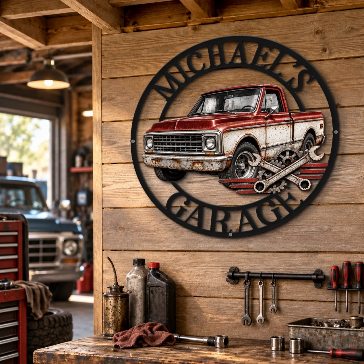 Custom Photo, Name Garage Mechanic Shaped Metal Sign - Personalized Birthday Gifts For Husband, Son, Grandson, Brother, Grandpa, Dad, Yourself, Garage Mode On ac3e5189-e5a6-4709-8d58-3a3296ac432c-b2_converted.png