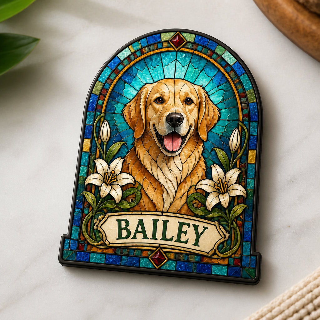 Stained-Glass Pet Portrait Name Magnet - Personalized Custom Shape Fridge Magnet ac4b01c5-d012-48e3-bc5a-44aed76c9019.jpg