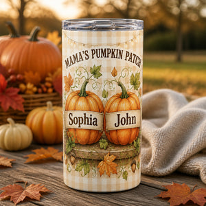Mama's Pumpkin Patch Personalized Tumbler – 2 Names - Personalized Tumbler ac4dde84-0b19-46cb-8cf1-1fcbecf2b901.jpg