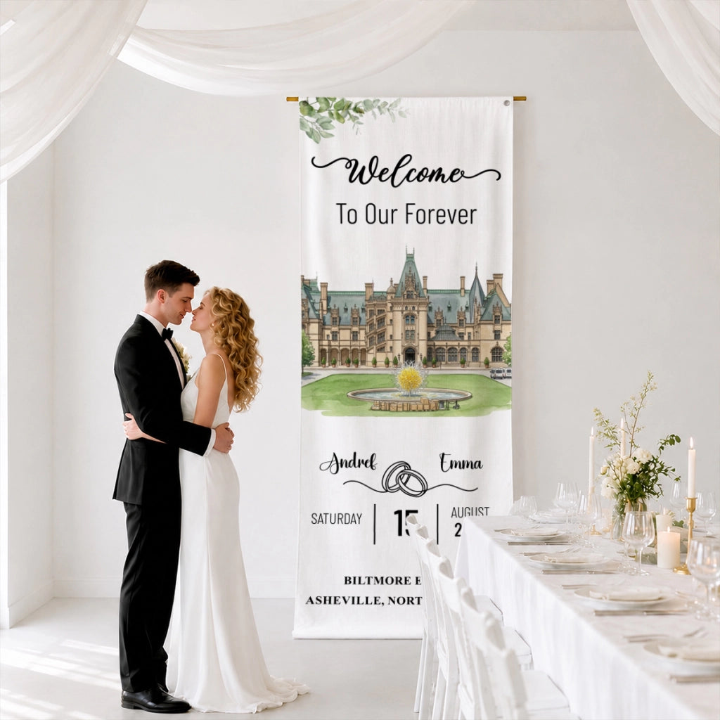 Welcome To Our Forever - Personalized Welcome Sign - Wedding Decoration ac8d5a91-b681-4f0a-bafc-c6125f76ceb3-2.webp