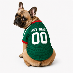 Mexico Dog Tshirt Pet Clothes Jersey Style Custom Name and Number Pet Clothes Gifts