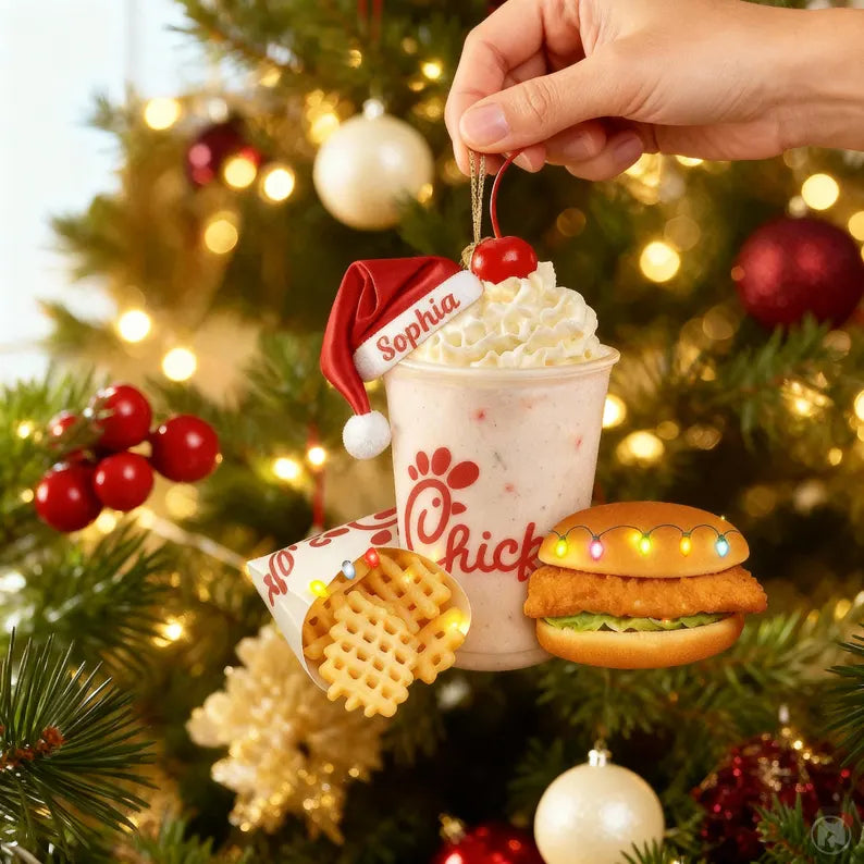 Personalized Chick-fil-A Milkshake Ornament, Personalized Santa Hat Cup Ornament, Milkshake & Sandwich Holiday Gift ac8fe7bd-121f-4885-971d-2f8610b5048a-fddfg-3-.webp