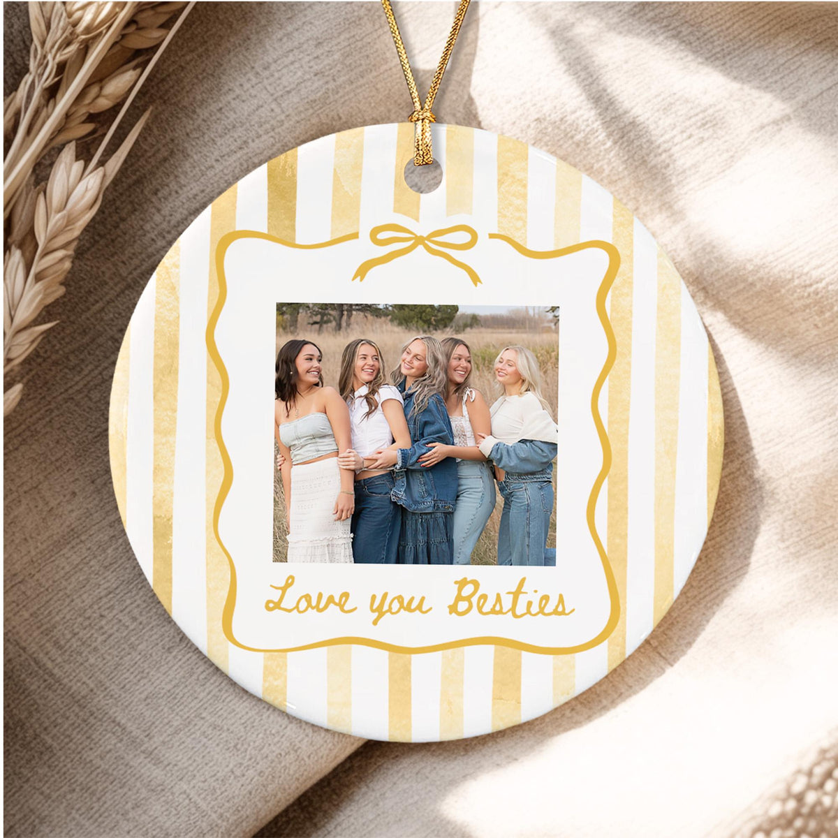 Personalized Photo Ornament, Friend Gift, Striped Friendship Keepsake ac9b016c-3eca-473a-b112-87e86bc28a4b-7.jpg