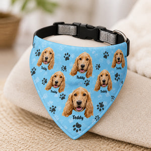 Custom Pet Photo Bandana – Name Badge Edition - Personalized Pet Bandana Collar With Adjustable Buckle aca92727-8f32-429e-b016-89d1e185630e.jpg