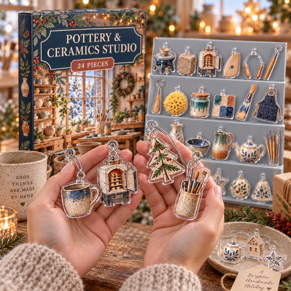 Pottery Advent Calendar, 24 Acrylic Ceramics Ornaments, Potter and Clay Artist Gift, Christmas Countdown Box acaa64e8-c312-4371-90ef-920e96acd78f-5978cb4c-7016-4086-ac46-d44e07965ffc.png