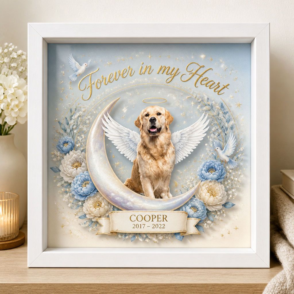 Forever in My Heart Pet Memorial Layered Frame – Upload Pet Photo, Name & Years - Personalized Layered Frame acad3e58-c541-40d5-a832-80c0ef6d31a3.png