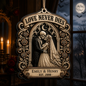 Love Never Dies Gothic Couple Personalized 3-Layer Wood Ornament - Personalized 3-Layered Wood Ornament acc0fafa-d8f9-4f04-b13c-a5190cd55058.png