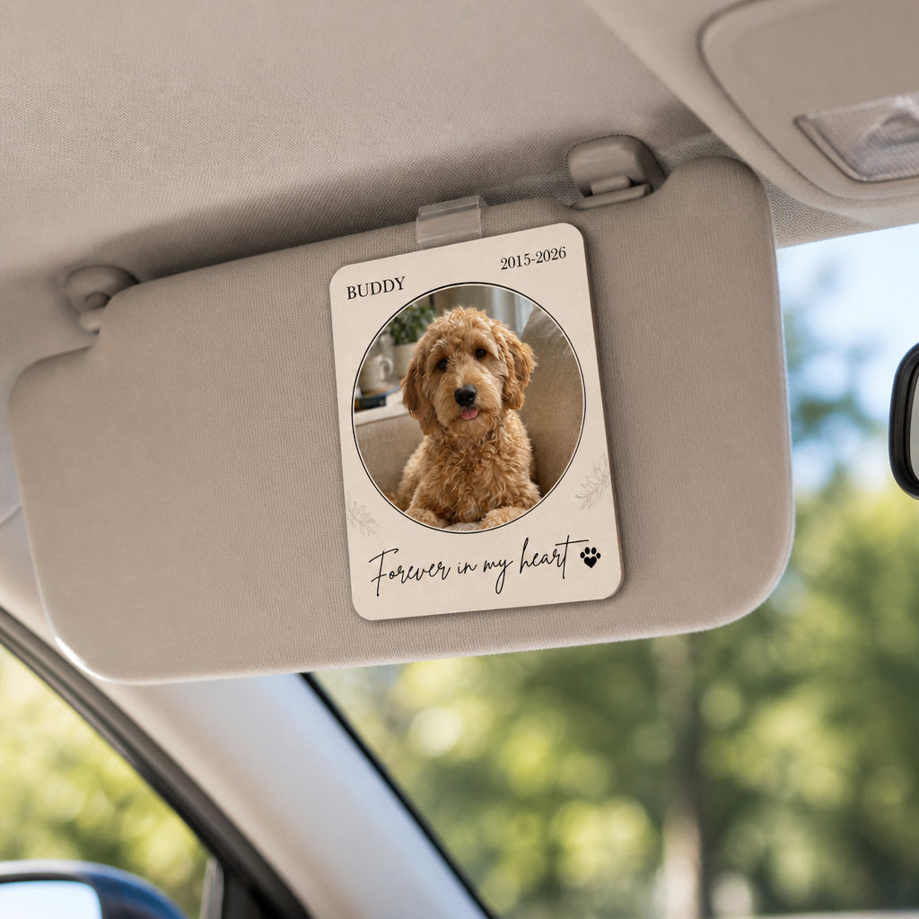 Pet Memorial Car Visor Clip – Photo, Name & Years - Personalized Car Visor Clip acd059fe-7fc7-42aa-9571-e865673de37b.jpg