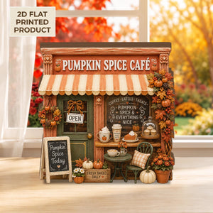 Pumpkin Spice Café 2D FLAT Wooden Block Decor, Fall Coffee Shop Shelf Sitter, Autumn Farmhouse Decor, Cozy Thanksgiving Table Accent acd0eb81-ef6a-426d-93f0-0d5df7c58dbd-1.jpg