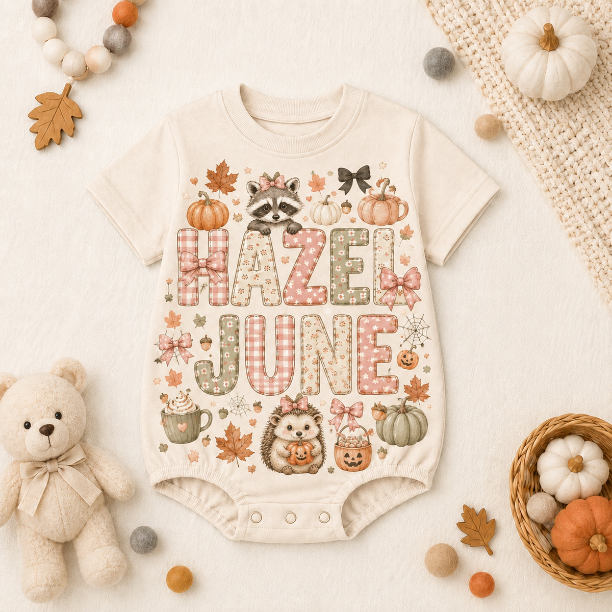 Personalized Fall Baby Romper, Custom Name Raccoon Hedgehog Pumpkin Bodysuit, Cute Autumn Baby Girl Outfit acd26fef-5998-4baf-973f-1e5eb6eaa038-Image-Aug-14-2026-02_10_31-PM-3-.png
