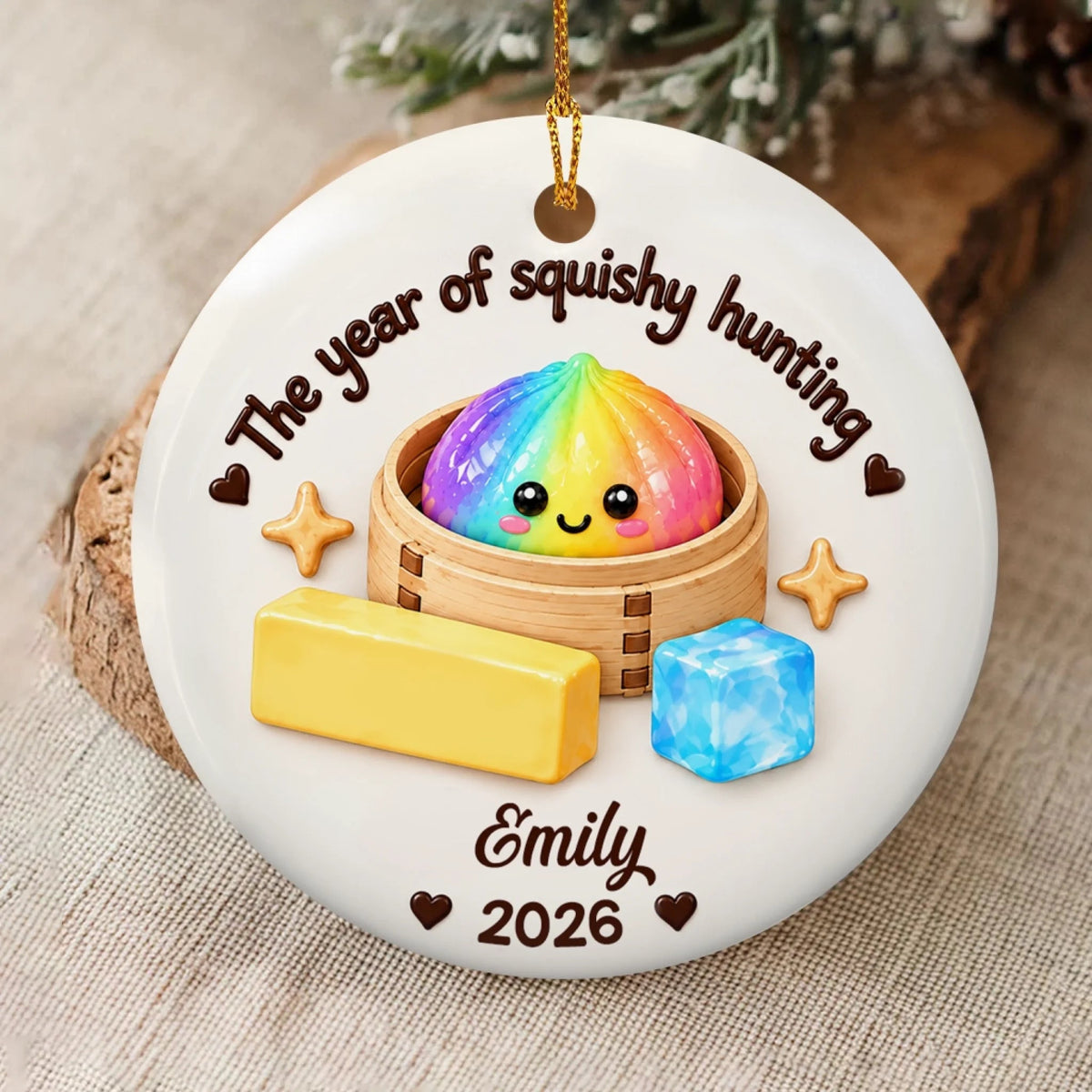 Squishy Dumpling 2026 Christmas - Personalized Ceramic Ornament, Viral Dumpling Squishy, Kids Christmas, Squishy Hunting Squishies, Butter Ornament acd51aad-3e22-427a-90ec-6e94d23cf1e3-6aa8f329bb676.jfif