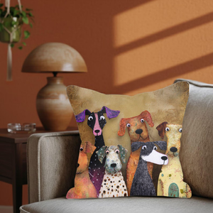 Whimsical Dog Friends Throw Pillow, Colorful Mixed Breed Dog Art Cushion, Playful Pet Lover Home Decor acd663f7-d64d-4e79-b8db-fccd7a34eb22-b4_converted.png
