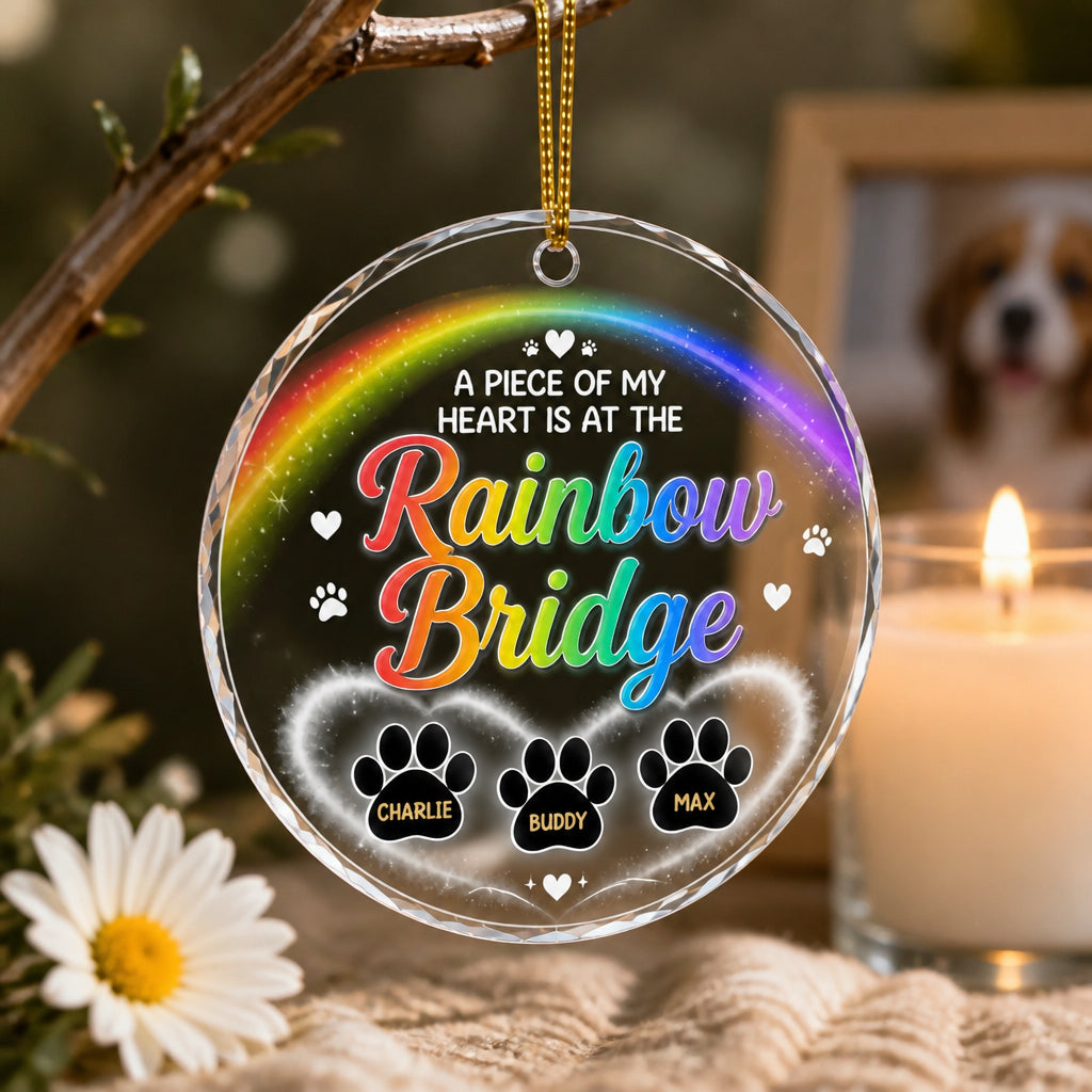 Rainbow Bridge Pet Memorial Acrylic Ornament – Custom Names - Personalized Transparent Acrylic Ornament acdda892-aedb-4593-9838-f746b7a96dea.jpg