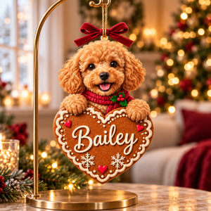 Personalized Dog Christmas Ornament – Custom Pet Photo & Name, 3D Relief Gingerbread Heart Ornament, Christmas Gift for Dog Lovers ace6a402-37c0-4a03-84e0-ebafef6629bd-Bailey-s-Festive-Gingerbread-Poodle-Ornament-4.png