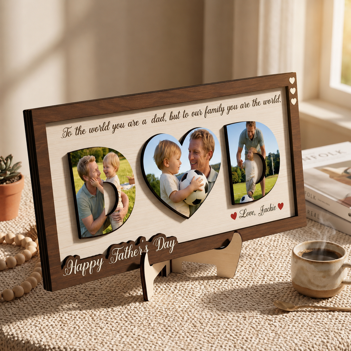 Personalized Dad Photo Sign, Custom Picture Plaque, Father s Day Gift, Birthday Gift, Home Decor