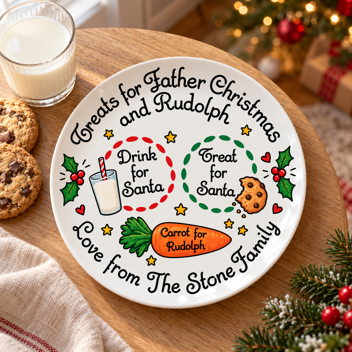Treat For Santa and Ruldoph, Personalised Christmas Eve Santa Plate, Housewarming Family Gift ad0884d2-7a47-465c-a6e7-510dd0251ea3-banner-1.png