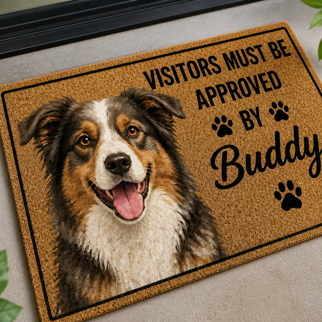 Visitors Must Be Approved By [Pet Name] Doormat - Personalized Doormat ad0cdea6-0652-4a00-a024-d8414c6a2bf9.jpg