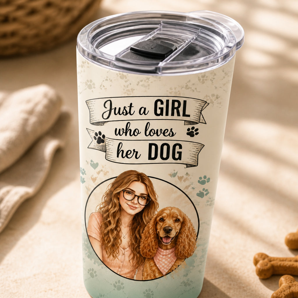 Just a Girl Who Loves Her Dog — Photo Portrait Tumbler - Personalized Tumbler ad0d2175-3183-4e43-bdd3-2f6da4fd53ba.jpg