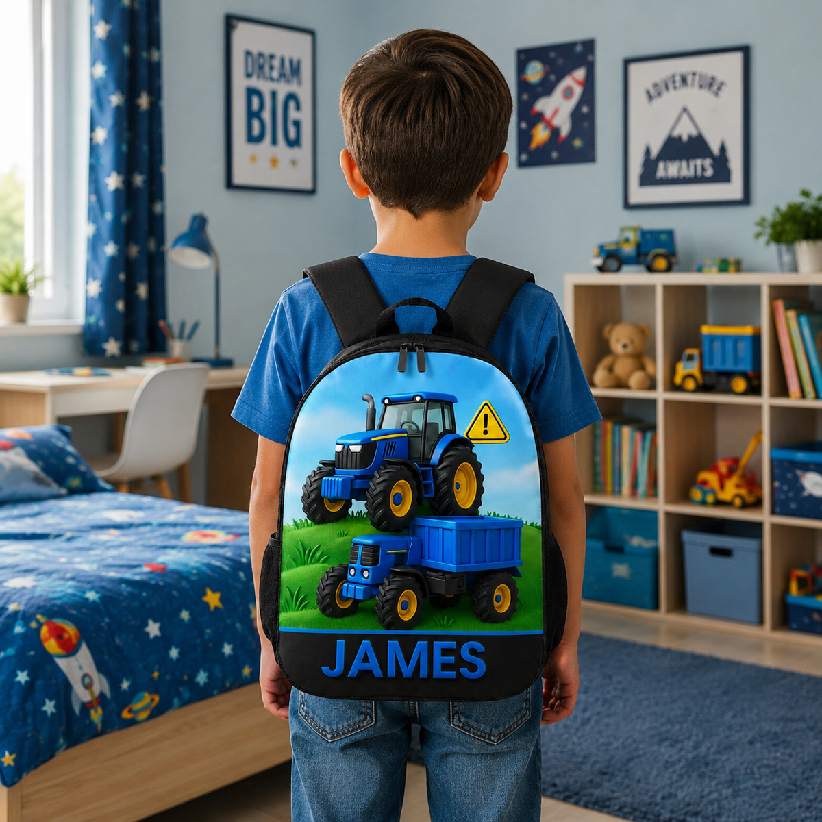 Custom Kids Backpack, Excavator Truck Back To School Backpack, Construction Backpack Birthday ,Gift For Boys, School Bag For Children Toddler