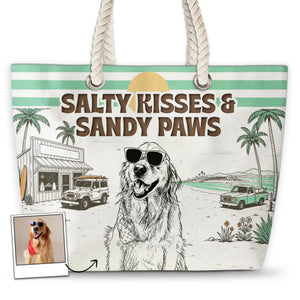 Salty Kisses & Sandy Paws - Personalized Beach Bag - Summer Gift, Beach Bag For Dog Lovers ad2a8c83-83e8-4b4b-8419-2aee6b305b9a-1.jpeg