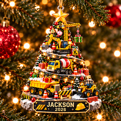 Personalized Construction Christmas 3D Tree Ornament 2026 – Excavator, Dump Truck & Crane Ornament, Custom Name Gift for Boys ad307d27-1f7b-459c-8bdf-646723e751de-Jackson_Construction_Tree_01_1200x1200.png