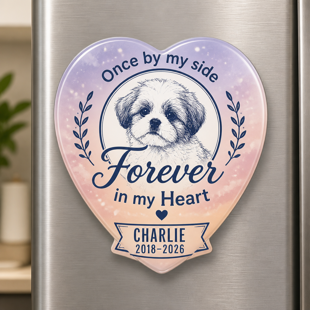 Heart Pet Memorial Fridge Magnet – Once by My Side - Personalized Custom Shape Fridge Magnet ad459ed2-e7e8-49c8-9cb0-124857736610.png