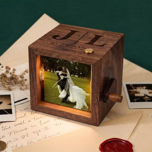 Custom Monogram Couple Wood Flipbook Box, Custom Couple Photo Gift for Newlywed, Engagement Crank Photobox Picture Box, Wedding Gift for Him ad515eda-35c7-4e84-bb0b-e469c08816c3-2.jpg