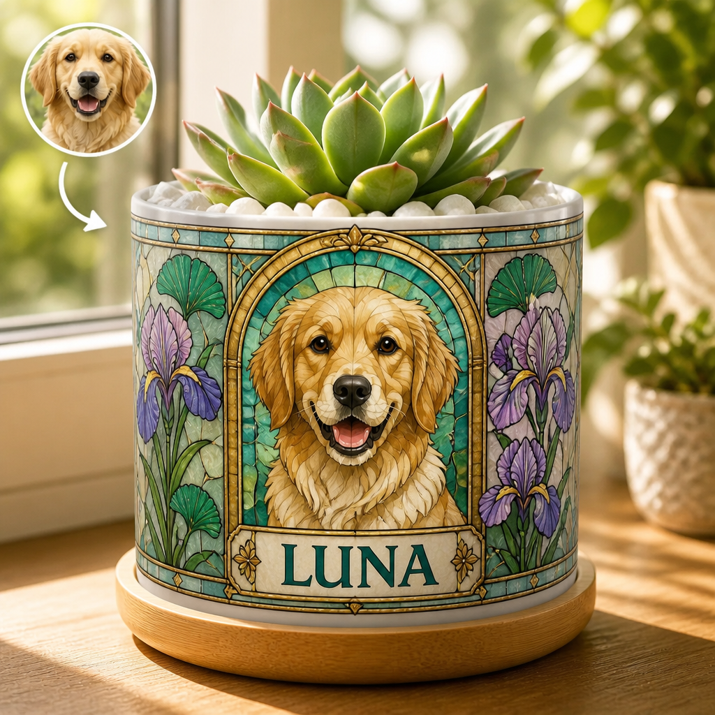 Custom Stained‑Glass Pet Portrait Planter with Name - Personalized Mini Glass Plant Pot ad538438-1a3d-4d6a-b73b-95ff1eb27c79.png