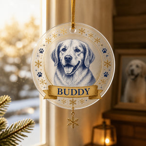 Custom Pet Portrait Ornament – Etched Wreath Banner - Personalized 1 Layered Suncatcher with Charm ad5abed0-3d41-4474-99f9-cb2abe74f01d.jpg