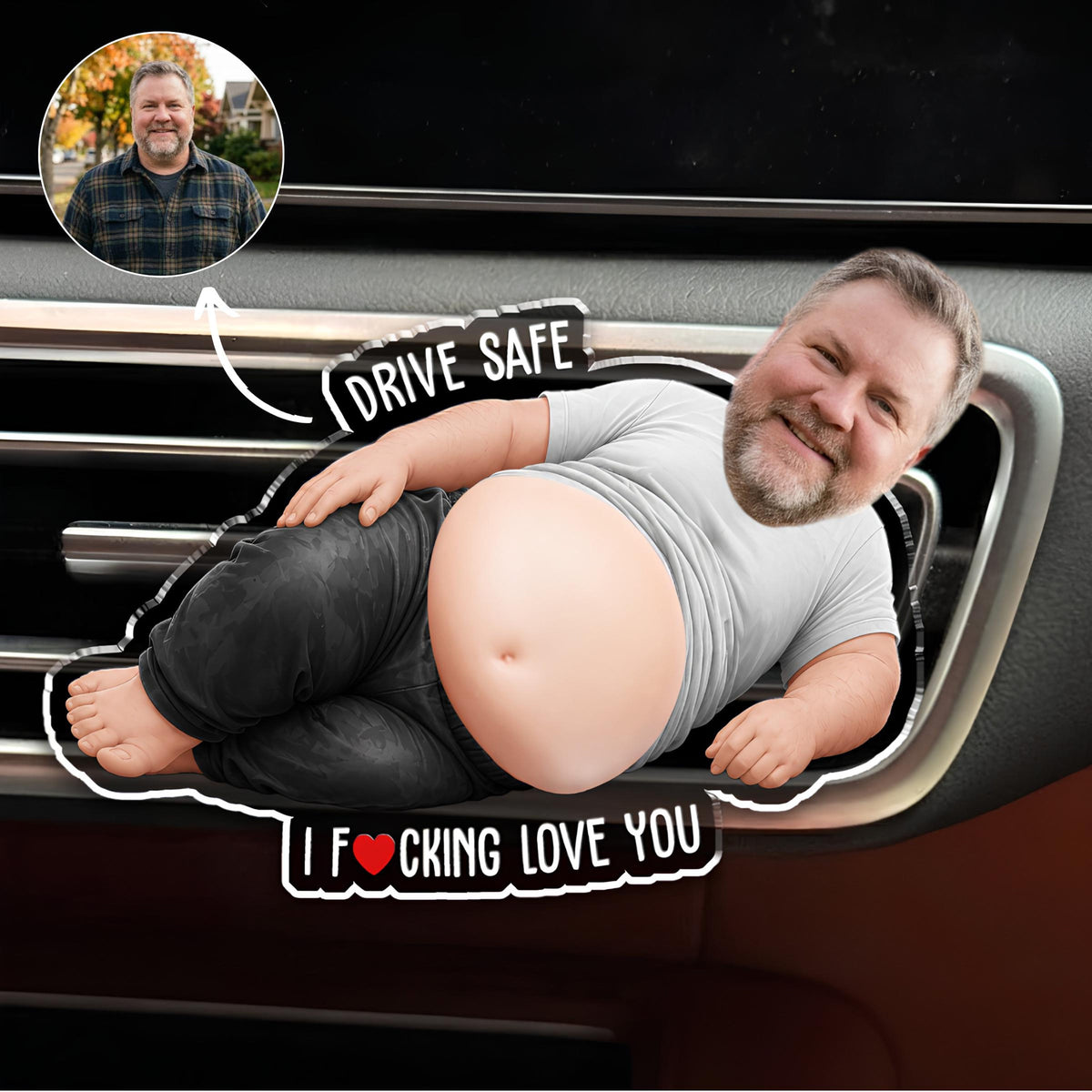 Drive Safe Personalized Photo Squishy Acrylic Car Vent Clip, Custom Car Air Vent Decor, Funny Couple Gift for Boyfriend, Girlfriend ad8164a1-b993-47fc-b6bf-b5623754098e-1.jpg