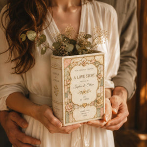 Custom Toile De Jouy Ceramic Book Vase, Personalised Wedding Gift for Couple, Bridal Shower Gift, Engagement, Wedding Gift, Bridesmaid Gift adaeaa20-61e5-405b-a9ea-b4213f795f95-2.jpg