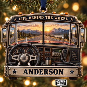 Personalized Truck Driver Christmas Gift - Custom Name Life Behind The Wheel Ornament add4f7c3-c7d0-4580-8860-2079c9414c32-mockup-annotated-1790152083620.png