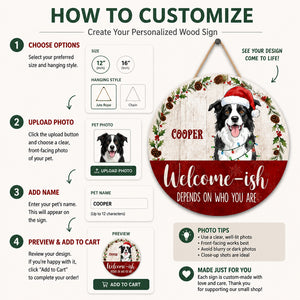 Custom Pet Welcome-ish Christmas Round Wood Sign - Personalized Wood Sign add9d6f6-8713-4684-8751-e35c76cd8746.jpg