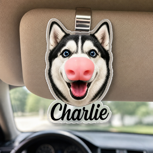 Custom Pet Photo Car Visor Clip – Boop Nose + Name - Personalized Car Visor Clip ae020632-beb1-4ee2-8eb0-463261ad3a3c.png