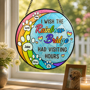 Rainbow Bridge Visiting Hours Suncatcher – Personalized Pet Names - Personalized Suncatcher Stained Glass ae05baee-4879-492b-9aea-8856fbf2b634.jpg