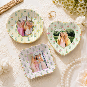 Personalized Photo Bestie Jewelry Dish, Best Friend Ceramic Trinket Dish, Bestie Striped Floral Ring Holder, Gift For Her ae07556d-d273-41a1-9add-4abe0eb6e9f0-7.jpg