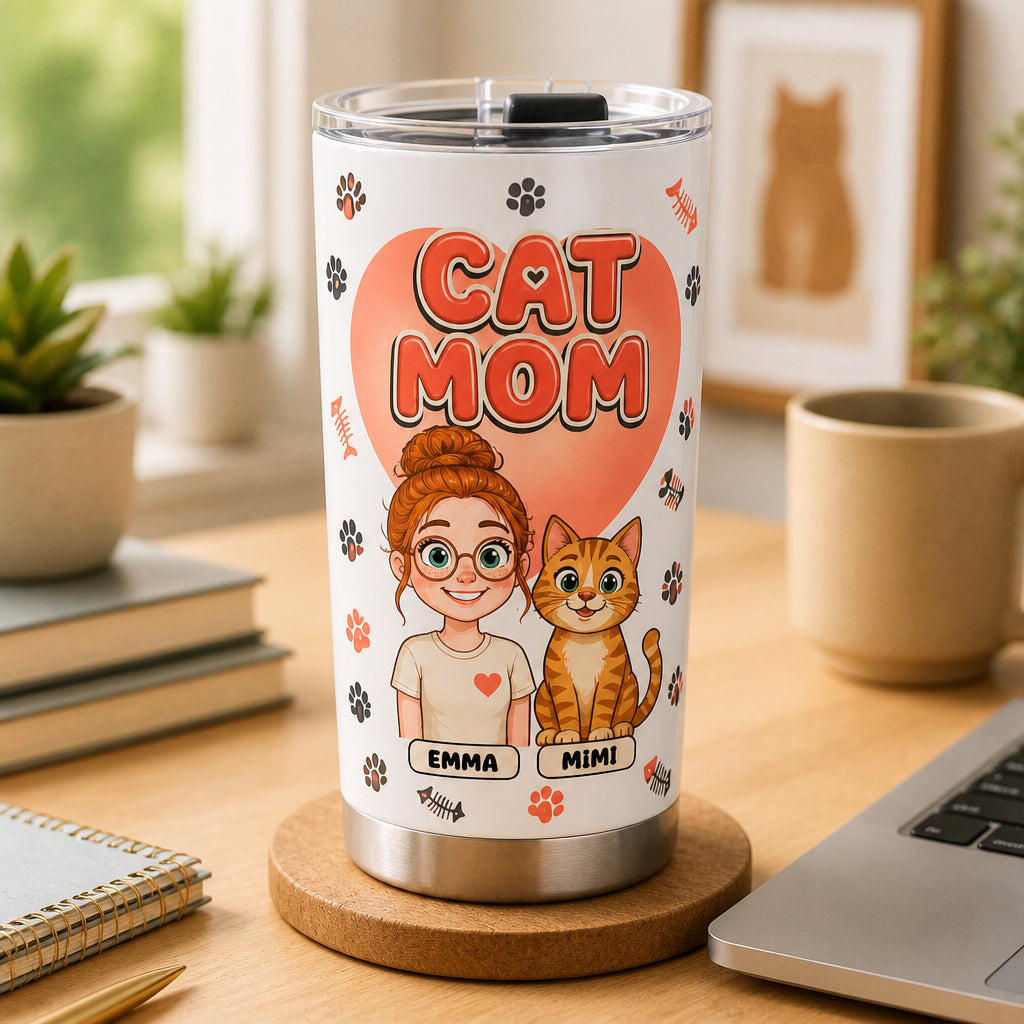 Custom Cat Mom Tumbler – Illustrated You & Your Cat - Personalized Tumbler ae2e0d09-4909-43cd-9536-f65d6d49bfb1.jpg