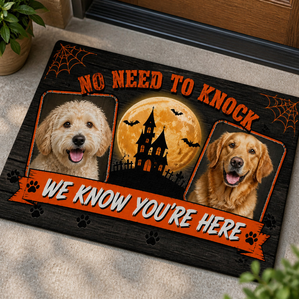 Halloween Pet Photo Doormat - No Need To Knock - Personalized Doormat ae48acd8-b218-4c55-b58b-9b7b1e989487.jpg