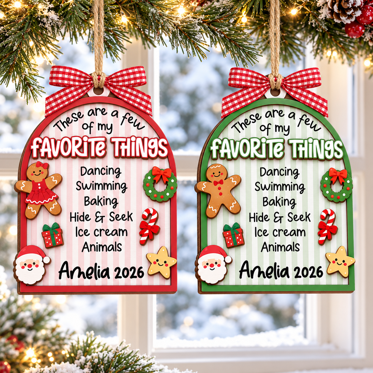 Personalized Kids Favorite Things Ornament, Striped 3D Wooden Ornament, Custom Kid Name Ornament, Boys Girls Christmas Keepsake, Xmas Decor ae51421a-bec8-418a-9cf8-28133e833b46-banner-3.png