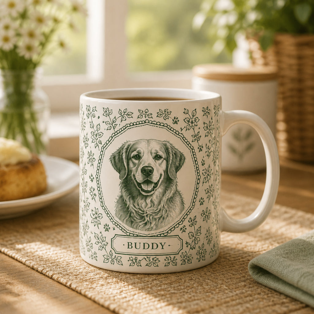 Custom Botanical Cameo Pet Portrait Mug - Personalized Mug ae58a85f-2219-4091-98af-0b6442c43dd5.jpg