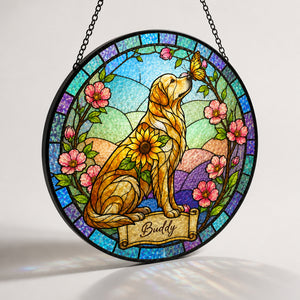 Custom Stained-Glass Pet Suncatcher — Photo-to-Art with Name - Personalized Suncatcher Stained Glass ae7a7ae7-0d09-405a-8c17-a4fc19eae6d4.jpg