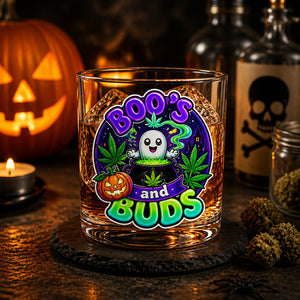 Boo's and Buds Halloween Whiskey Glass - Whiskey Glass ae8608e4-25c4-450b-8713-9e4a603355ce.jpg