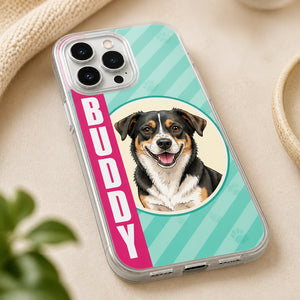 Custom Pet Portrait Phone Case with Name – Stripe Ribbon Edition - Personalized Phonecase ae9f0235-0a84-4aa6-8bd2-78ca1f14a5b5.jpg