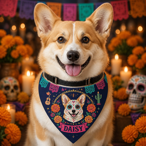 Custom Día de los Muertos Pet Portrait Bandana - Personalized Pet Bandana Collar With Adjustable Buckle aea247e1-ec41-4614-98cc-2aaf26f0199c.png