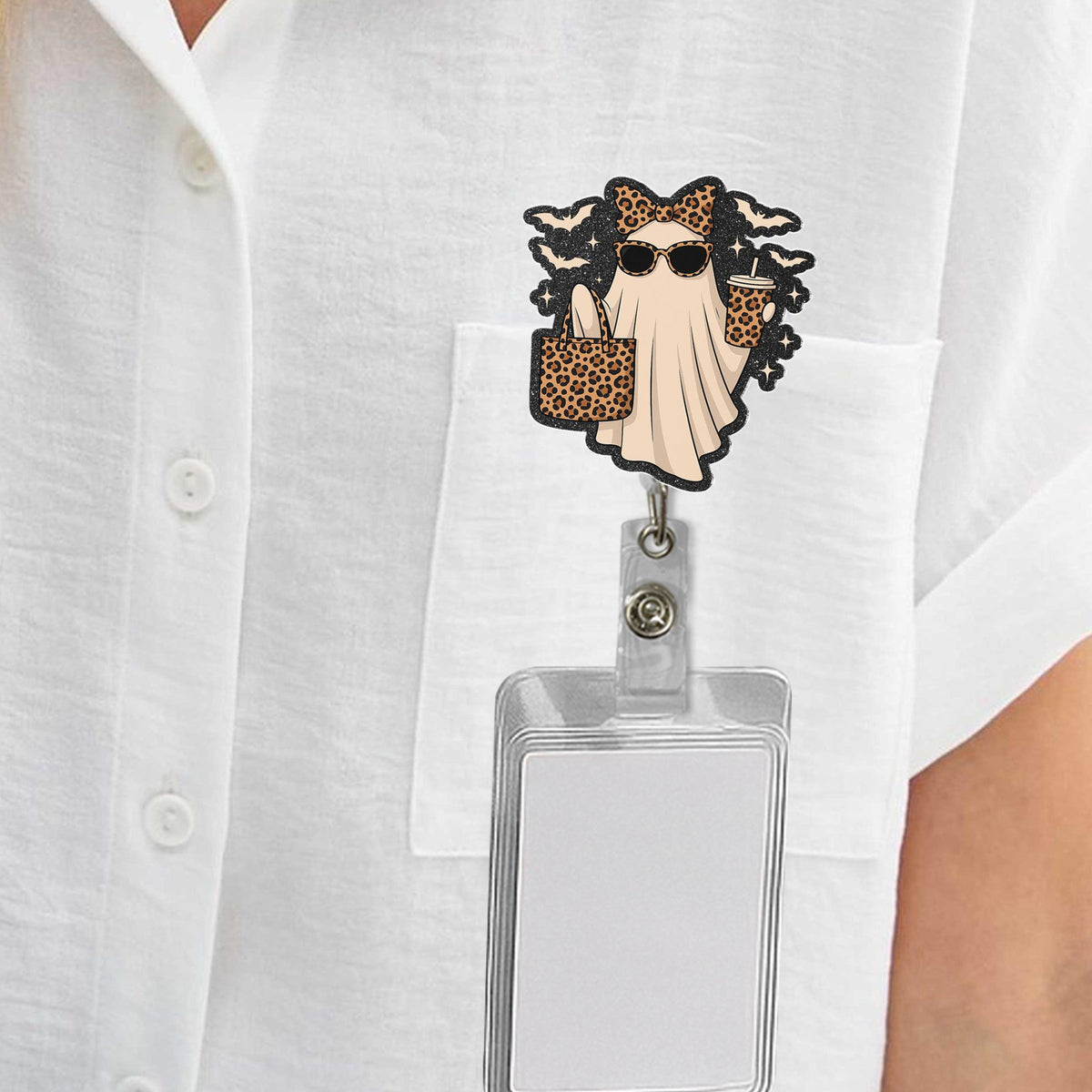 Boo-Jee Ghost Badge Reel, Halloween Badge Holder, Cute Nurse Badge Reel, Teacher ID Clip, Funny Spooky Work Gift for Fall Season. aea7ae96-42fa-4776-86d8-643bd2b04984-2.jpg